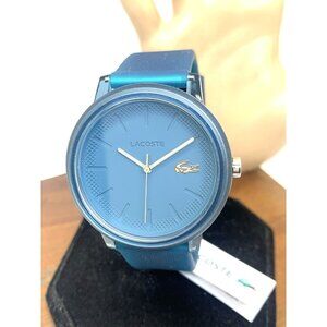 Lacoste Men's Watch 2011318 Quartz Blue Dial Rubber Band Sport 42mm